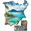 Carte aquarelle Ko Samui