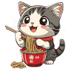 Funny Cat's Ramen Noodles