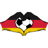 Germany football flag hands heart shape