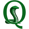 Grüne Kobra im Buchstaben Q