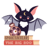 Bat on stack of books