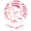 Elegant Flamingos Sunset