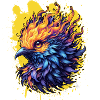 Fiery Phoenix Bird Art
