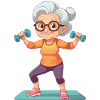 Granny doing fitness exercises