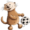 Drollige Otter Spielt Fußball