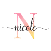 N | Monogramme | Nom | Nicole |Aquarelle