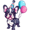 French Buldog Dogs Birthday Comic