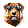 Airedale Terrier with sunglasses
