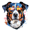Appenzeller Mountain Dog with Sunglasses