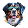 Bernese Mountain Dog with Sunglasses