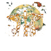 Giraffe Animal Howling Moon