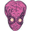 Pink Alien Face Pop Art