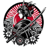 Samurai Mädchen Blumen