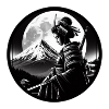 Femme Samouraï Japonaise devant fuji