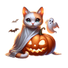 Halloween Cat Pumpkin Ghost