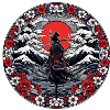 Ombre Samurai Mädchen Kirschblüte