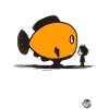 Little boy and big fish