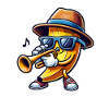 Musical banana with trumpet