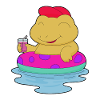 Frog Swimming Swim Ring