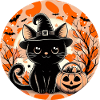 Kitten witch halloween