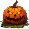 Pumpkins with a grotesque face