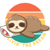 Funny Happy Lazy Sleeping Sloth Livin' the Dream