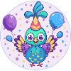 Peacock Bird Birthday Baby