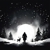 B&W Santa Moon Design