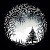 Conception d’arbre enneigé N&B