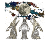 Greyhound Dog Howling Moon