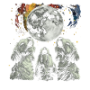 Havanese Dog Howling Moon