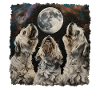 Havanese Dog Howling Moon