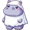 Hippopotamus Halloween Funny Ghost
