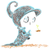 Skeleton Holding Plant Hope Emergence