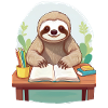 Sloth does homework