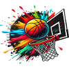 Farverig Basketball Tie Dye Farve Splash Hoop Net