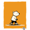 Little polar bear on skates