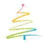 Regenbogen Weihnachtsbaum Aquarell