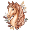 Horse Autumn Leaves