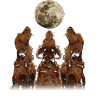 Irish Setter Dog Howling Moon
