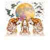 Irish Setter Dog Howling Moon