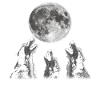 Irish Wolfhound Chien Howling Moon