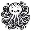 Octopus Octopus Blanc Autocollant