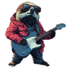 Faultier mit E-Gitarre