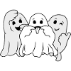 Three funny ghosts