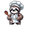 mignon paresseux Chef cuisine