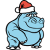nilpferd comic weihnachten