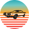 Retro Muscle Car Sunset Vibes