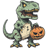 Dinosaur T-Rex Halloween Comic Funny
