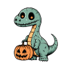 Dinosaur brontosaurus Halloween Comic Funny